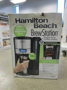 lot 782 image: Hamilton Beach BrewStation 12- Cup Programmable Black Drip Coffee Maker with Removable Water Reservoir (OPEN BOX)