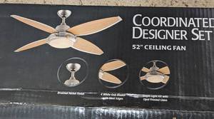 lot 50 image: Hampton Bay 52 Ceiling Fan and Coordinating Table Lamp