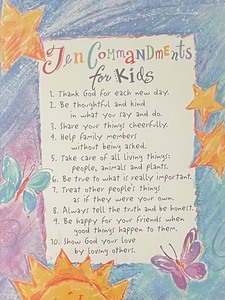 lot 83 image: Ten Commandments for Kids Framed Print