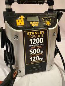 lot 140 image: Stanley Power It 1200 Jump Starter  Power Inverter  Air Compressor