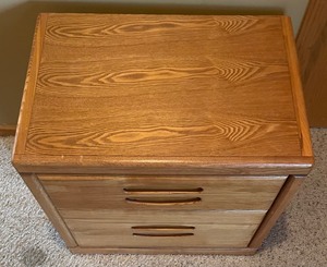 lot 127 image: Oak Nightstand Side Table