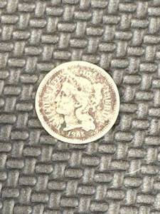 lot 3 image: 1865 Three Cent Nickel