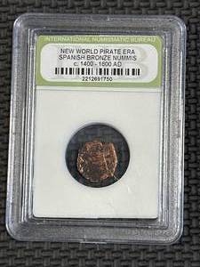 lot 5 image: Genuine Pirate Era Spanish Coin c.1400-1600