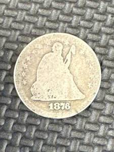 lot 16 image: 1876 Seated Liberty Quarter