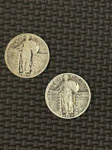 lot 27 image: 1925 & 1927 Standing Liberty Quarter
