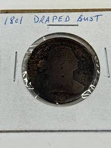 lot 44 image: 1801 Draped Bust One Cent