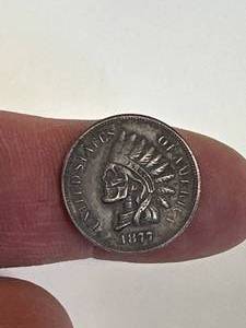 lot 47 image: 1877 Indian Hobo Penny