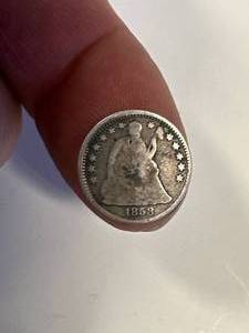 lot 50 image: 1858 Half Dime