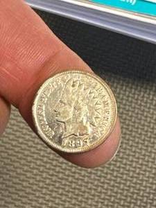lot 66 image: 1897 Indian Head Penny Plated in Silver