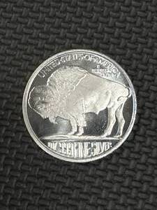 lot 74 image: 1oz .999 Bison  Sioux Silver Coin