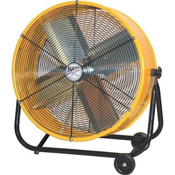 lot 90 image: Deluxe 24 Inch Heavy Duty Metal Industrial Drum Fan, 3 Speed Floor Fan for Warehouse, Workshop, Factory and Basement - High Velocity , Yellow