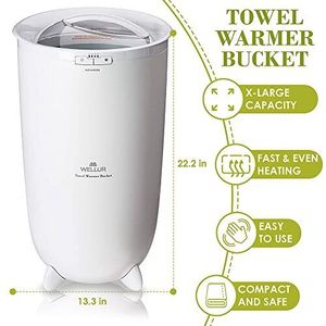 lot 5 image: WELLUR - Towel Warmer Bucket Extra-large White