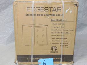 lot 6 image: EdgeStar BWC71 Stainless Steel 18W 52 Can Capacity Extreme Cool Beverage Center Dent