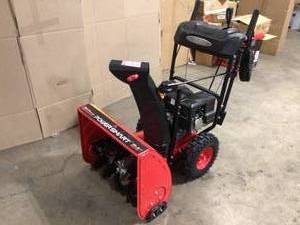 PowerSmart  24 in. 2-Stage Electric Start Gas Snow Blower with Heated Handles and LED Light, in working order Customer return, Review all pictures