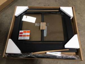 Pleasant Hearth  Alpine Small Glass Fireplace Doors Customer return, Review all pictures
