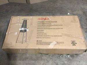 HeatMaxx  Pyramid Patio Heater 89.5 in. 40,000 BTU Outdoor Propane Heater, Spiral Flame Patio Heater, Customer return, review all pictures