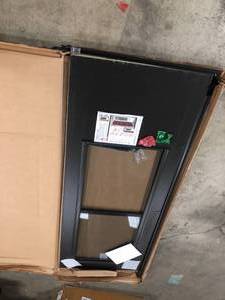 lot 5 image: EMCO  32 in. x 78 in. 100 Series White UniversalReversible Self-Storing Aluminum Mid-view Storm Door, Review all pictures, Black