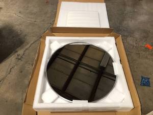 lot 6 image: Pexfix 36 in. x 36 in. Round Mirror Modern Open Box, Review all pictures