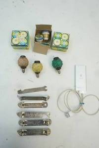 vintage Tron fuses, bottle openers, iPod
