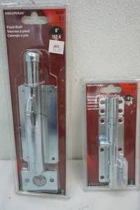 Hillman foot bolt and heavy duty barrel bolt