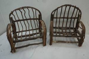 handmade twig benches