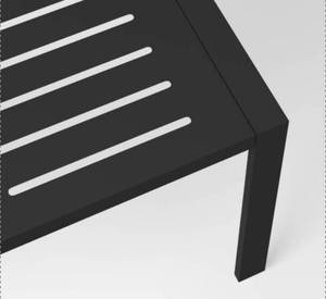 Henning 6 Person Steel Rectangle Patio Dining Table - Black