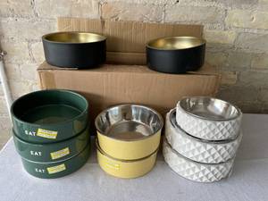 Lot of Various Dog Pet Food Water Bowls