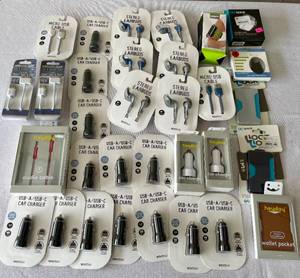 HUGE Lot of Smart Phone Chargers, Ear Buds and Accessories