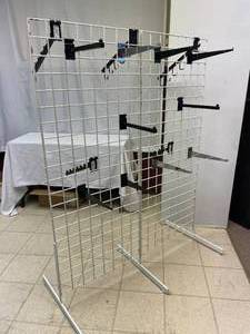 Versatile Standing Retail Wire Display Rack with Hooks