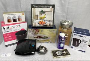 Lot of Kitchen Supplies, George Foreman Grill, Canisters and More