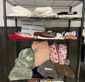 Lot of Bathroom Towels, Rugs, Shower Curtains and More