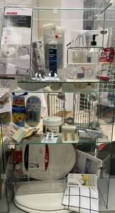 HUGE Lot of Bathroom Supplies, Towel Racks, Seats, Decor and More