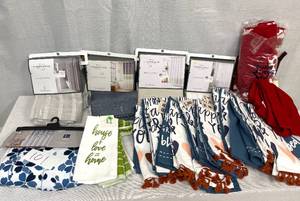 HUGE Lot of Kitchen Towels and Shower Curtains