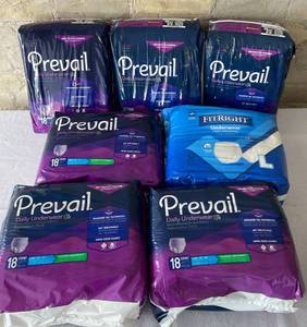 Lot of Prevail Adult Daily Disposable Underwear size Large