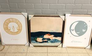 Lot of 3 Wall Artwork-Sun and Moon