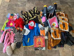 Lot of Various Adult and Childrens Halloween Costumes and Accessories