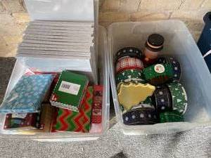HUGE Lot of Christmas Gift Boxes, Tins, and Storage Containers&nbsp