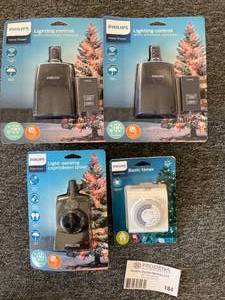 Lot of 4 Phillips Outdoors Timers-2 With Remotes 2 Light Sensing