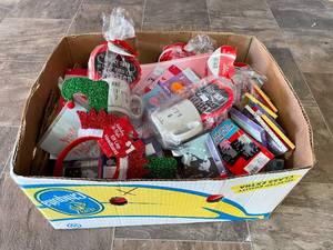 Box full of Valentines Cards, Teacher Mugs and More