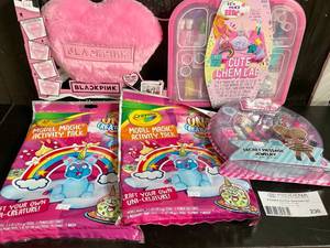 Lot of Girls Accessory and Coloring Kits and Light up Pillow