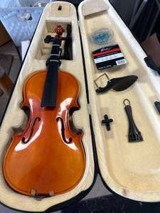 lot 33 image: Violin with Strings, Case, and Accessories