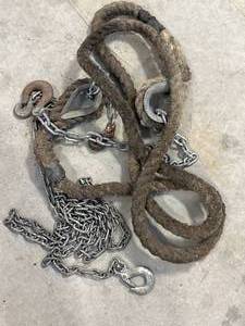 lot 49 image: Tow Rope & Chain with Hooks