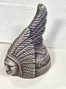 lot 72 image: Indian Motorcycle Aluminum Paper Weight 3  Inch Tall