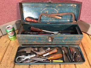 Metal Tool Box with Tools