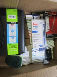 lot 36 image: box of pens,planners and more ...