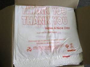 lot 89 image: case of 16 t-shirt thank you bags ...