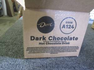 lot 92 image: case of dove dark chocolate hot cho...