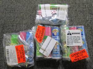 lot 123 image: 4 sets of 3 sour candy bottles ...