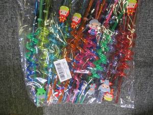 lot 132 image: 24 super hero straws reusable...