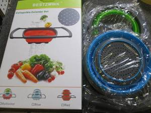 lot 192 image: new 3 pc collapsible colander set ...